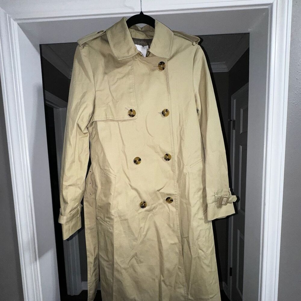 NWT Mango Double-breasted cotton trench coat Medium Brown Size S MSRP $230